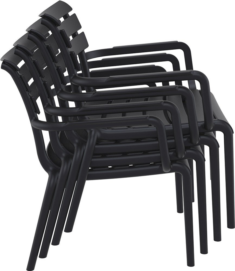 Кресло лаунж пластиковое Siesta Contract Paris Lounge, черный