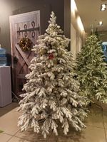 Ель заснеженная «Аляска» с 2в1 встроенной гирляндой (Литая+пвх) 240 см / 2,4 м