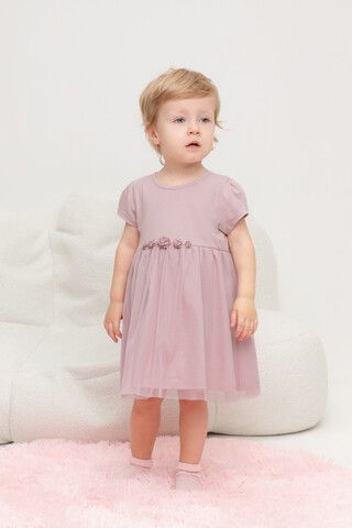 Платье  для девочки  КР 5858/розово-сиреневый к447