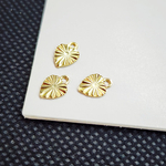 Подвеска сердце, сталь, позолота, алмазная грань, 8мм, штучно