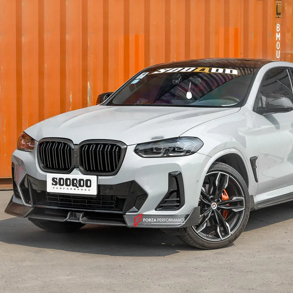 Карбоновая губа переднего бампера для BMW X3 G01 Рестайлинг 2022-2023 / X4 G02 Рестайлинг 2022+ БМВ
