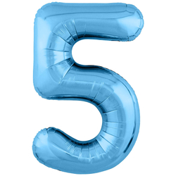Фольгированная цифра, цвет Голубой 102 см