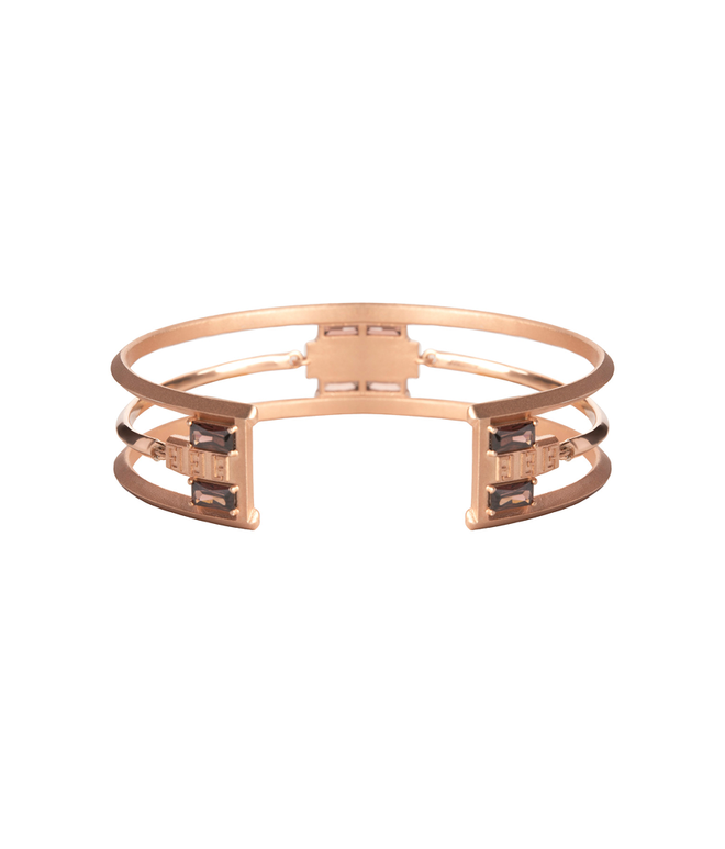 Браслет из серебра со вставками из розово-коричневых фианитов