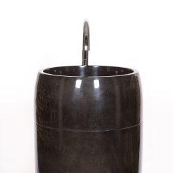 Раковина напольная из мрамора Round Midle Big Black MN-01707 (45*45*90 см)