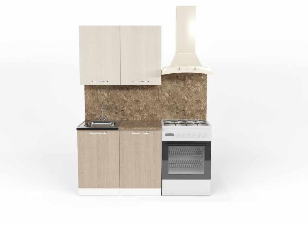 Кухонный гарнитур Ольга мини 1 1000 мм (Латте/Карамель/Белый, Аламбра темная)