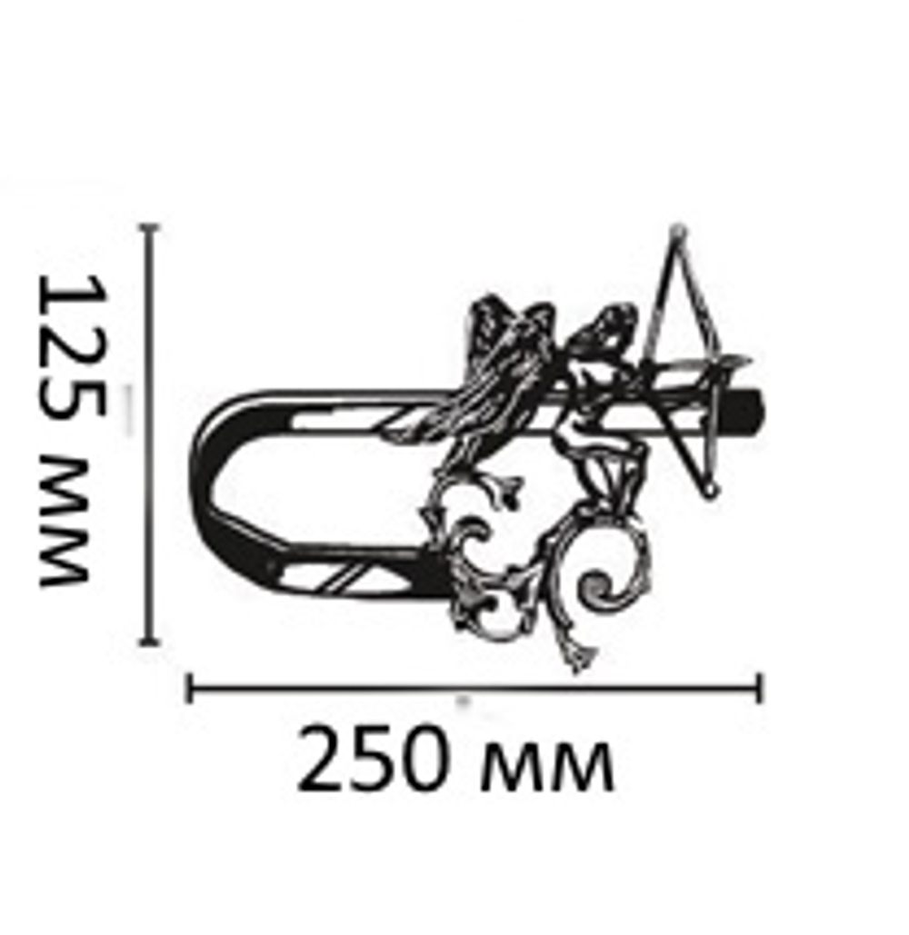 Держатель-захват для штор Ампир Купидон, цвет латунь античная