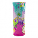 Пенал - тубус Alingar, ПВХ, молния, 80 х 220 мм, "Дино", розовый (динозаврики)