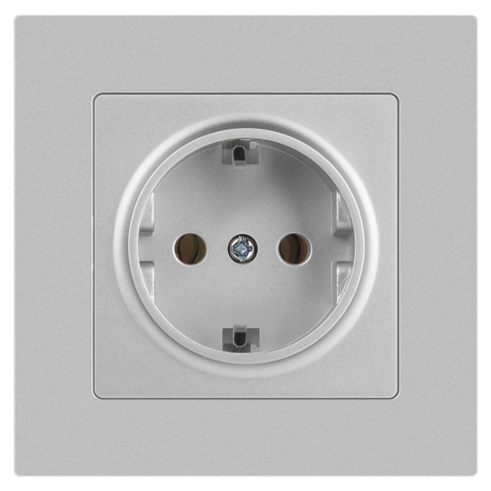 Розетка Intro Accent 6-202-03 2P+E Schuko 16А-250В IP20 СУ AL/CU алюминий | Intro