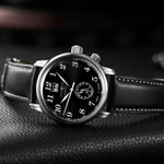 ZEPPELIN Piaget Collection Quartz Movement Men"s Watches Watch Black Dial Leather Strap