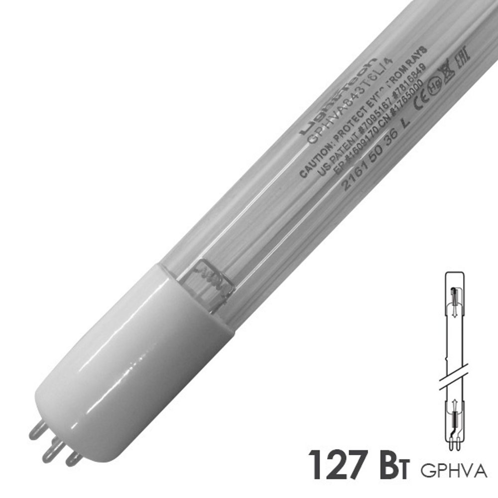 Лампа амальгамная GPHVA 843T6L/4 127W 1,8A L843mm LightBest 700309007
