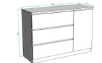 Комод MALM Т-7 Stern Белый снег 8685 BS 123*43*86 см, Белый   Фиеста
