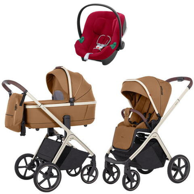 Коляска Carrello Vector CRL-6550 и автокресло Cybex Aton B2 Dynamic Red 3 в 1 Coral Beige
