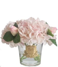 Розовые гортензии с бутонами роз и золотой декор, Cote Noire