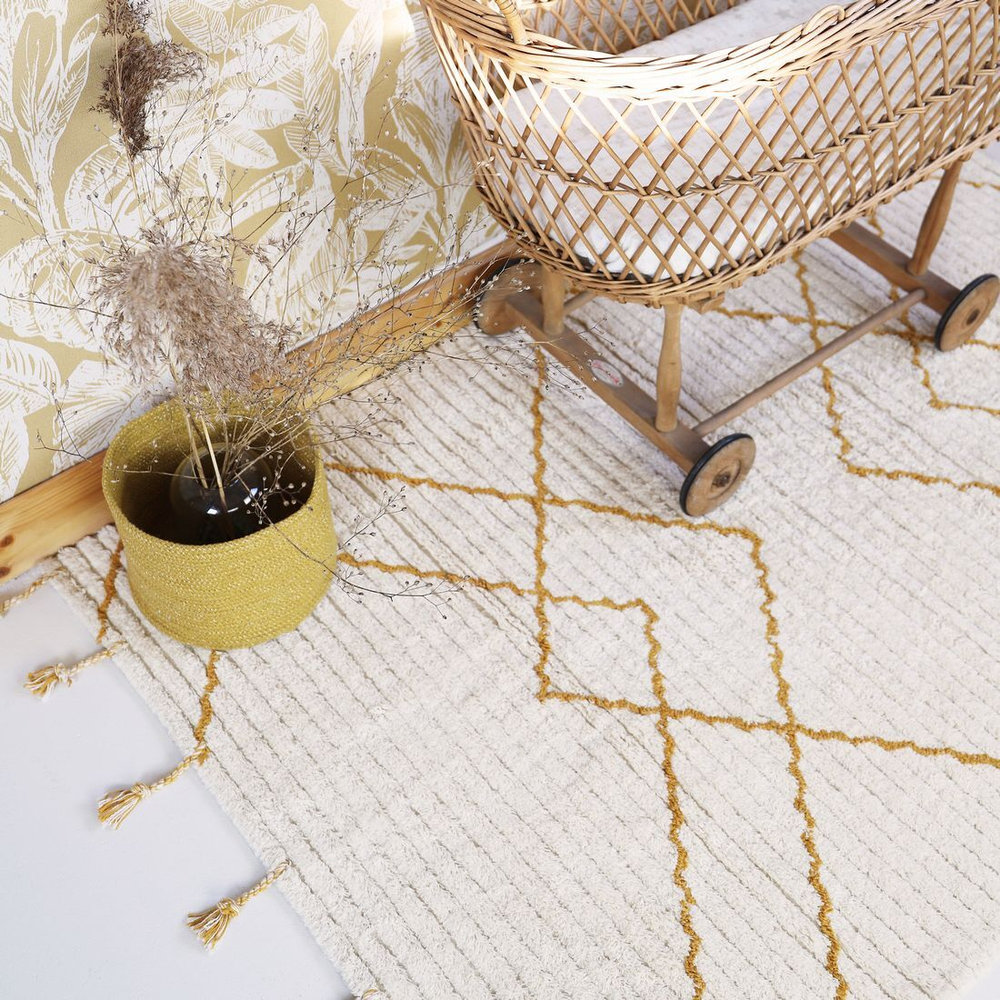 Стираемый коврик Nattiot Viktor Lemon S (100 x 150 см), хлопок, бежевый