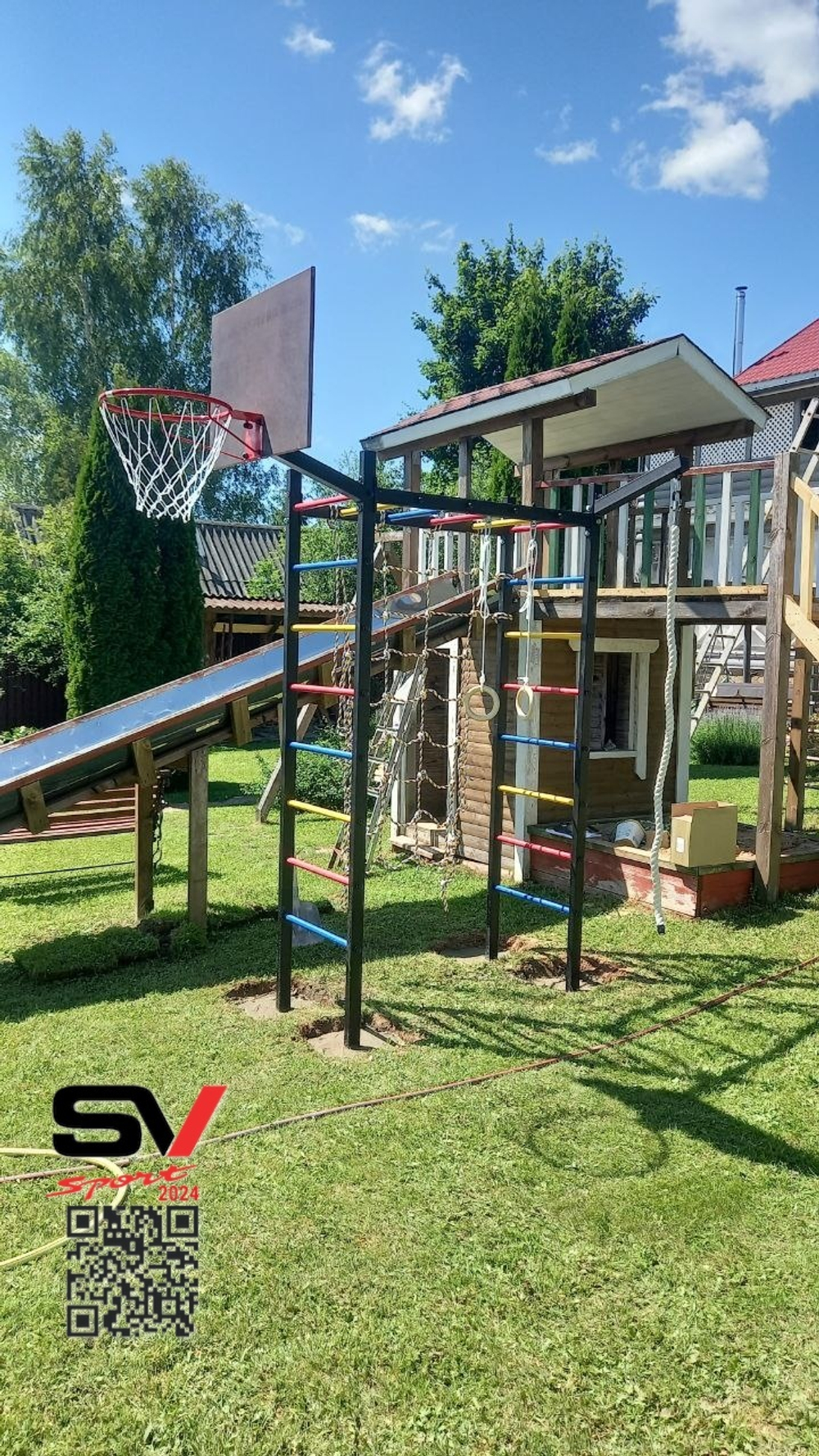 Монтаж уличного спортивно-игрового комплекса Sv Sport Рукоход