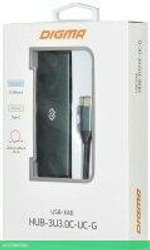 USB-хаб Digma HUB-3U3.0С-UC-G серый