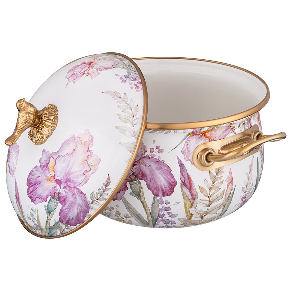 КАСТРЮЛЯ ЭМАЛИРОВАННАЯ LEFARD С КРЫШКОЙ, СЕРИЯ IRISES, 2,1Л, ДИА.16СМ ПОДХОДИТ ДЛЯ ИНД. ПЛИТ