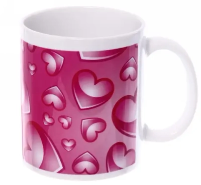 Кружка керамическая 330 мл «Розовые сердечки»