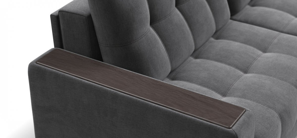 Диван Босс Гранд Велюр Монолит серый