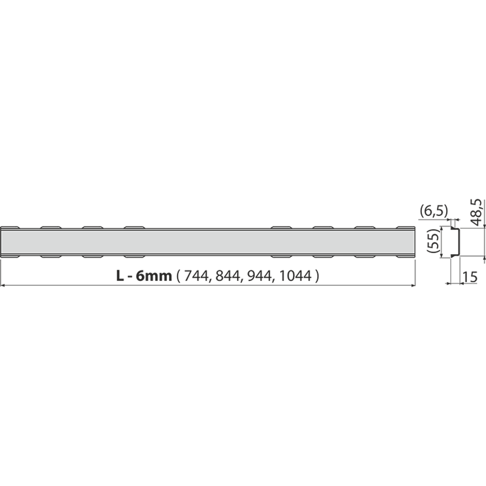 Решетка для лотков AlcaPlast SOLID-1050M нержавеющая сталь-мат