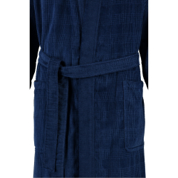 Элитный халат велюровый мужской 3807 синий от Cawo Германия