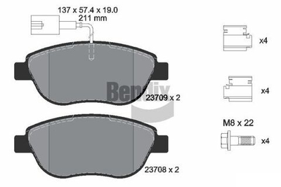 BENDIX Braking - BPD1053-BEN - Brake Pad Set, disc brake