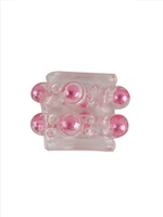 Прозрачная насадка на пенис с цветными шариками (Цвет: прозрачный)