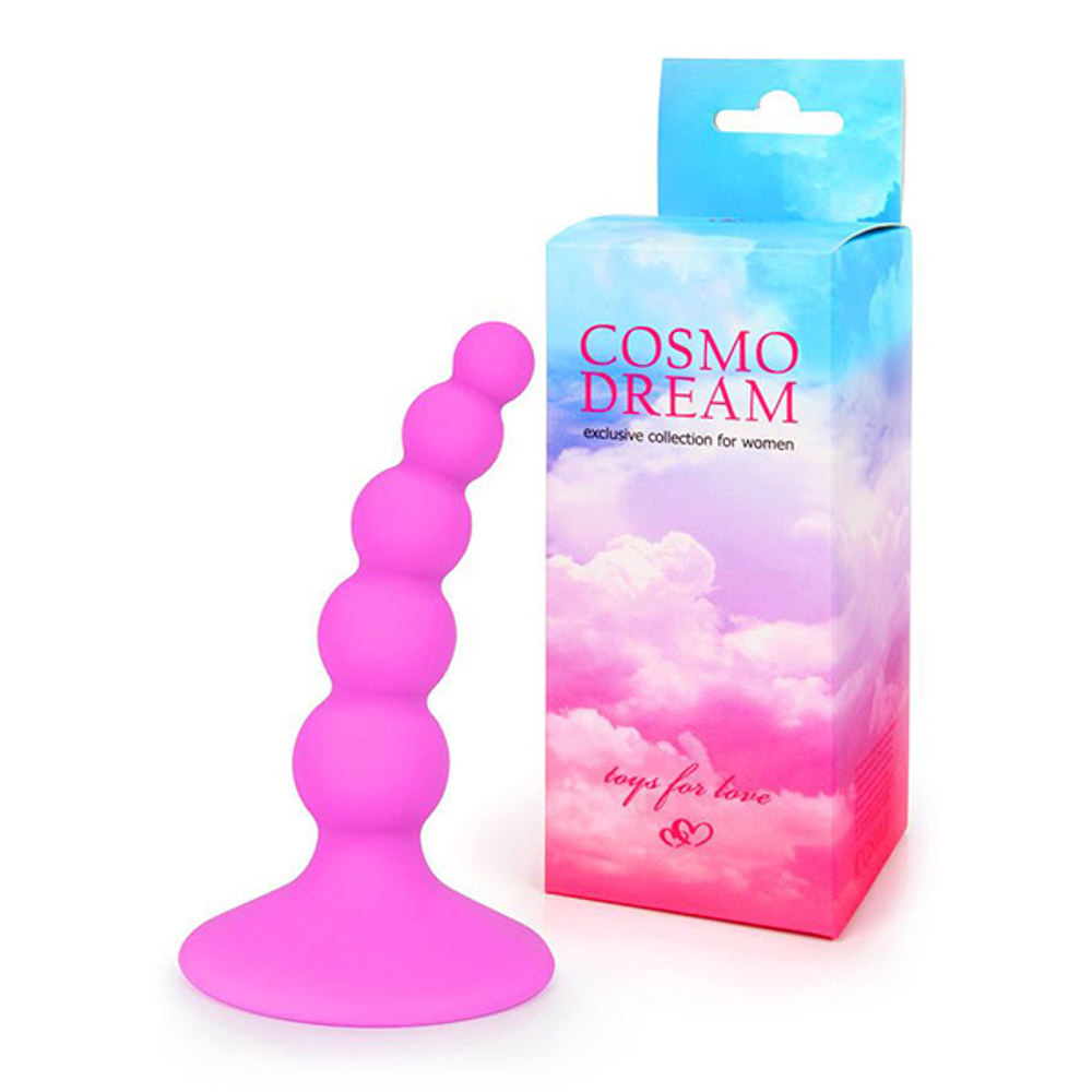 Розовая анальная втулка-елочка 9,5см Bior Toys Cosmo WSL-15019