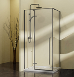 Душевой уголок Слим-Н (Slim-N) Vincea VSR-5SN9090CLGM, 900*900, вороненая сталь, стекло прозрачное