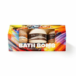 SAVONRY Набор бурлящих бомбочек для ванны BATH BOMB(ИРИСКА-КОКОС-КОФЕ) (3 шт)