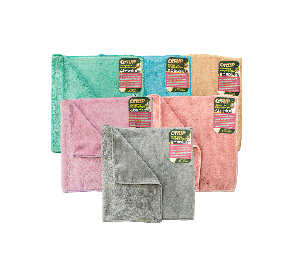 Салфетка микрофибра "City UP-178LUX"Absolute 28х55см (уп6шт)