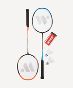 Набор для бадминтона WISH Alumtec 327, 2 ракетки, 2 волана, оранжевый/синий