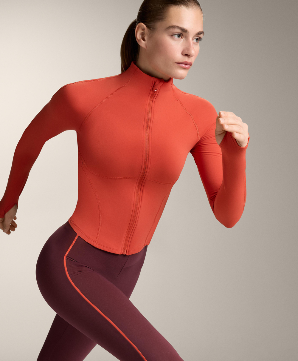 Oysho Легкая и теплая высокотехнологичная куртка Running, ярко-оранжевый