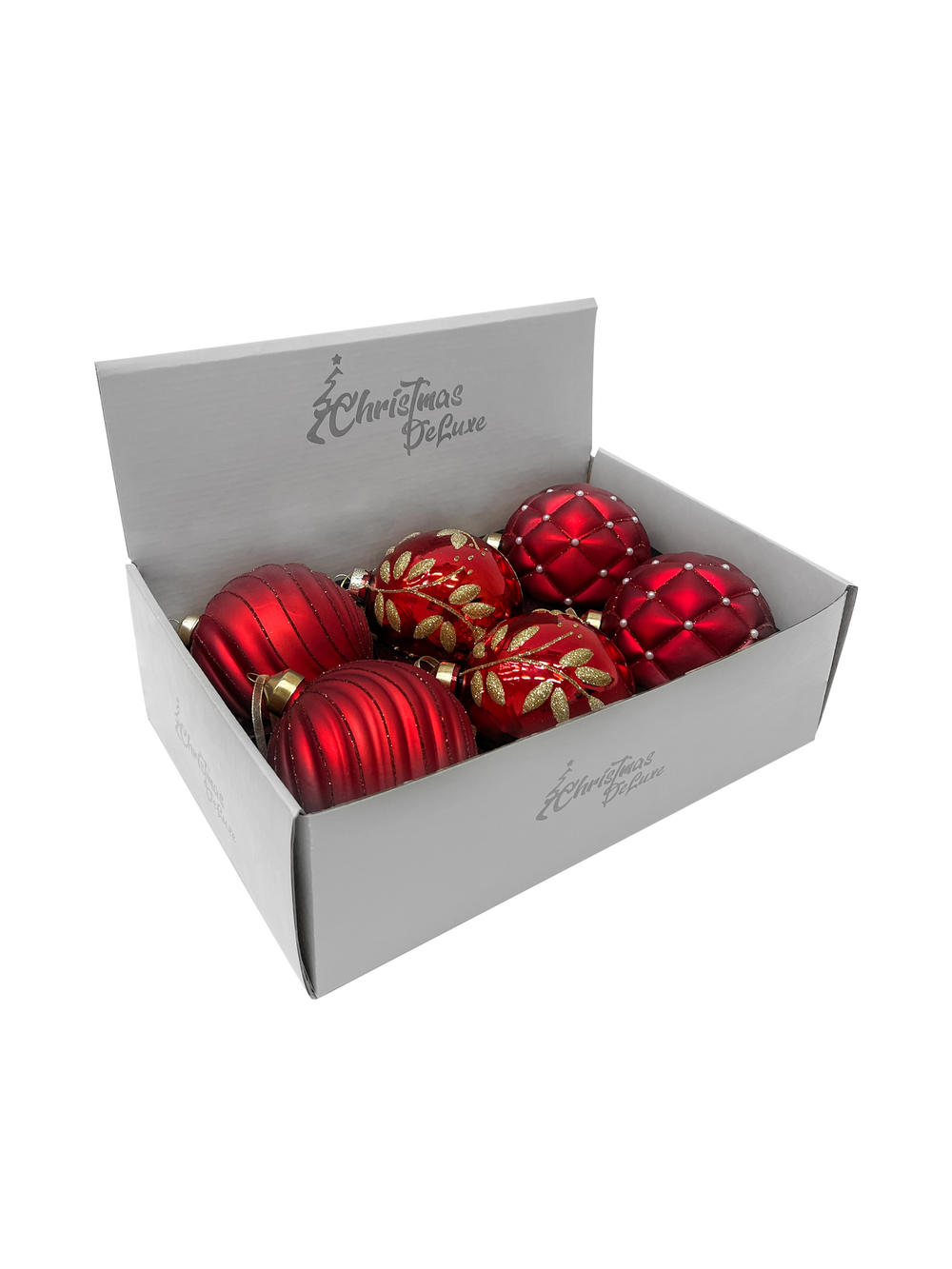 Набор шаров 10см 6шт ChristmasDeLuxe красный/алый