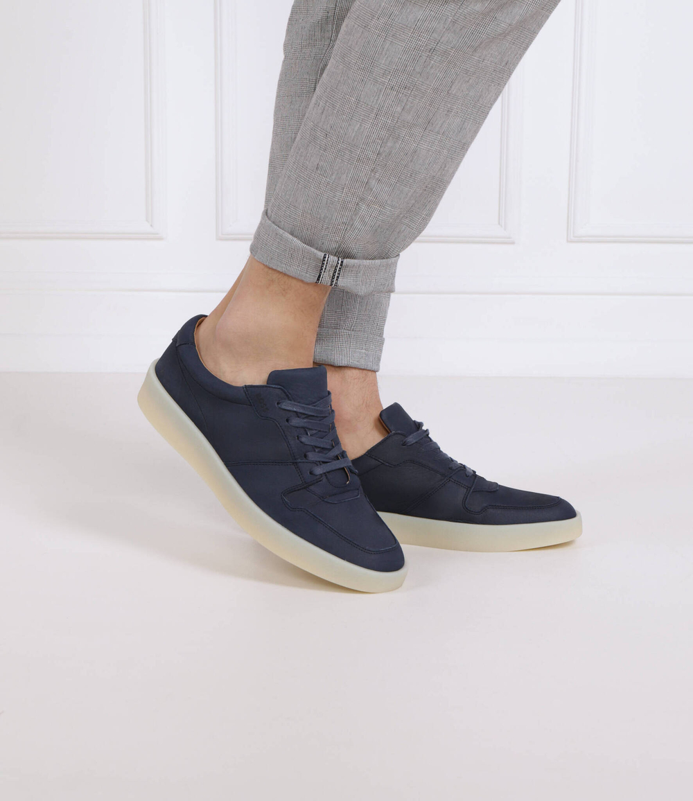 Кожаные кроссовки clay BOSS BLACK - темно-синий(50492965)