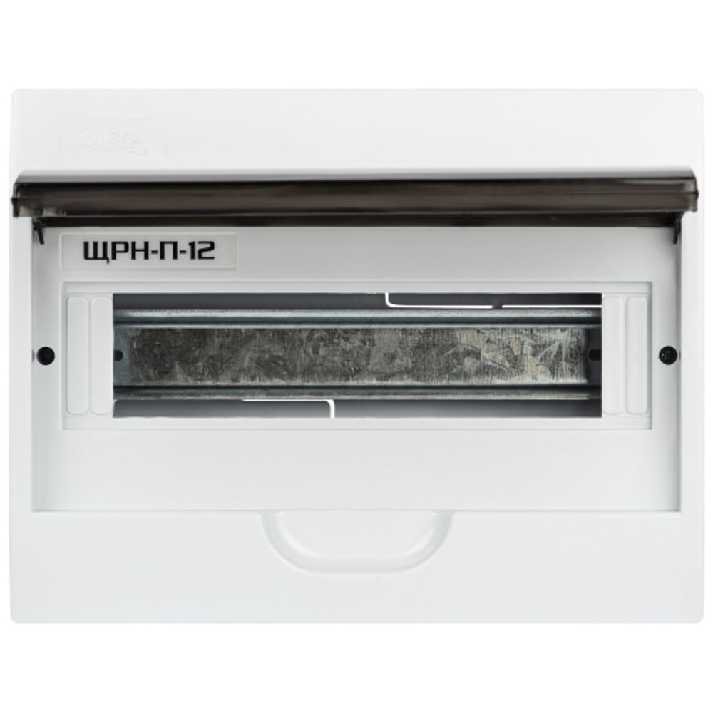 Корпус пластиковый навесной ЭРА SIMPLE ЩРН-П-12 IP41 без шин прозрачная крышка белый | Корпуса пластиковые