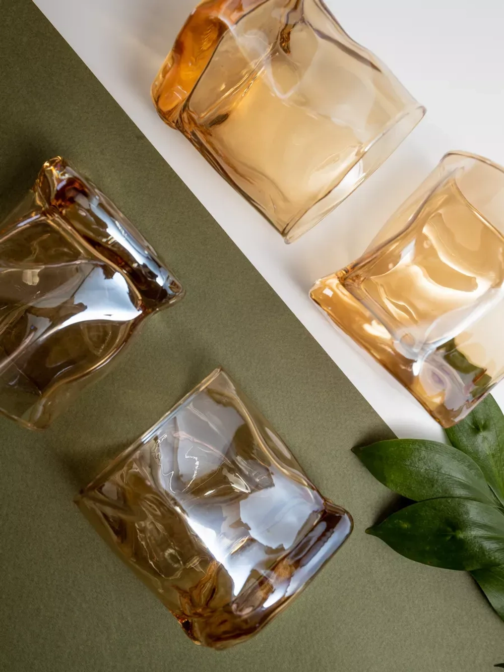 Набор изогнутых бокалов для виски, оранжевый, 300 мл, 6 шт