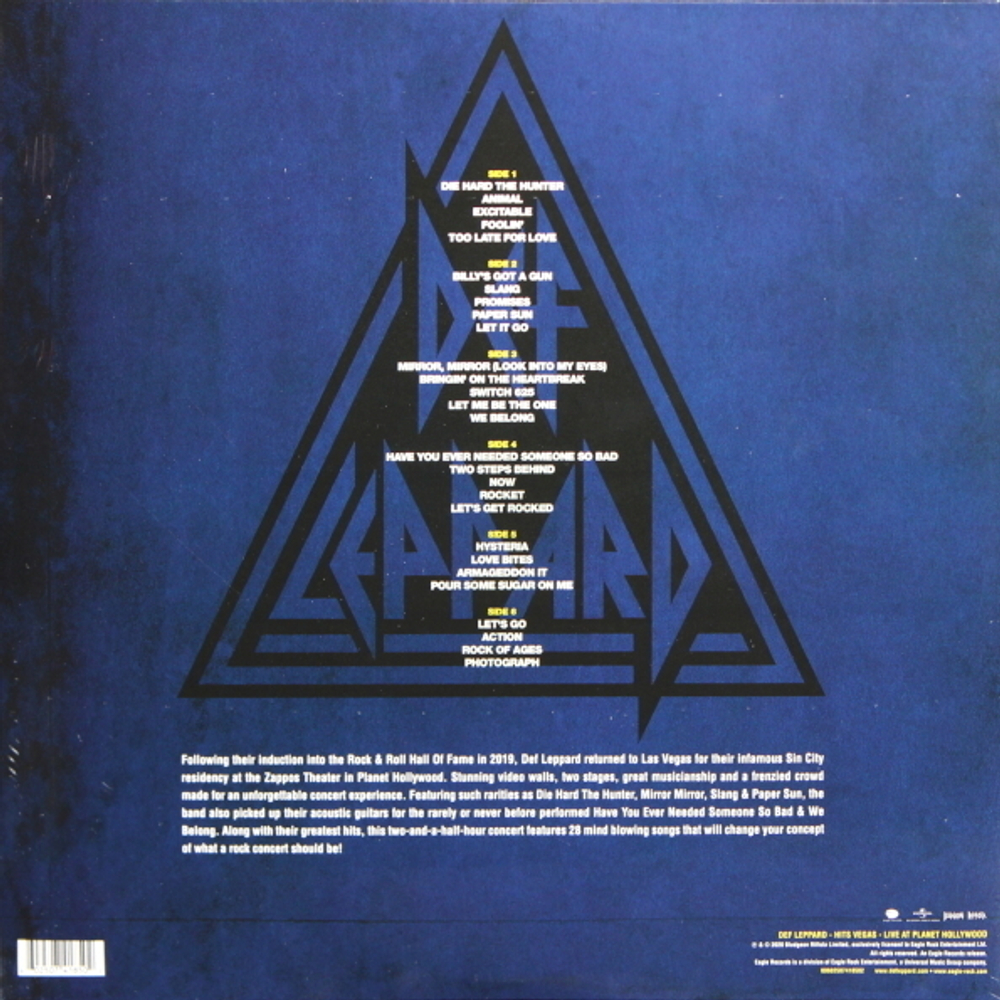 Def Leppard / Hits Vegas - Live At Planet Hollywood (Limited Edition)(Coloured Vinyl)(3LP)