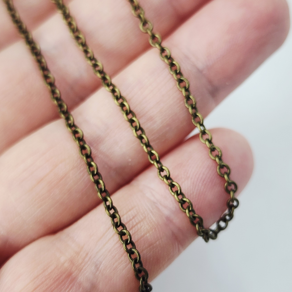 Цепочка, бижутерный сплав, 2.5×2×0.45мм, овальное паяное звено