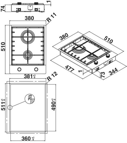 Газовая варочная панель KitchenAid KHDD2 38510