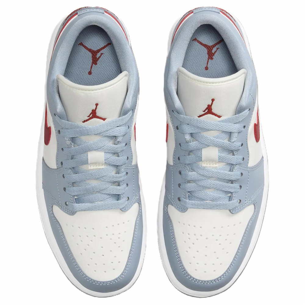 Кроссовки Jordan Air Jordan 1 Low Blue Grey Dune Red (Женская размерная сетка)
