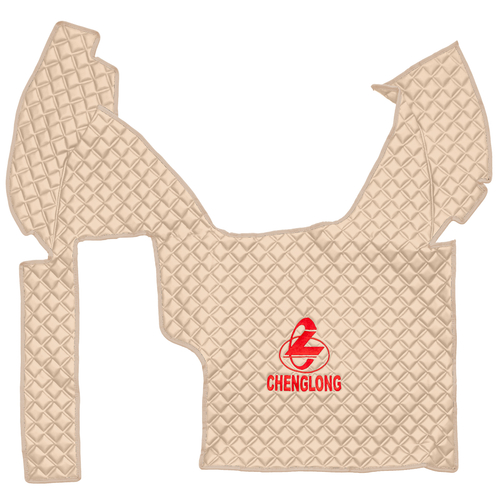 Ковры CHENGLONG (экокожа, бежевый, бежевый кант, красная вышивка)