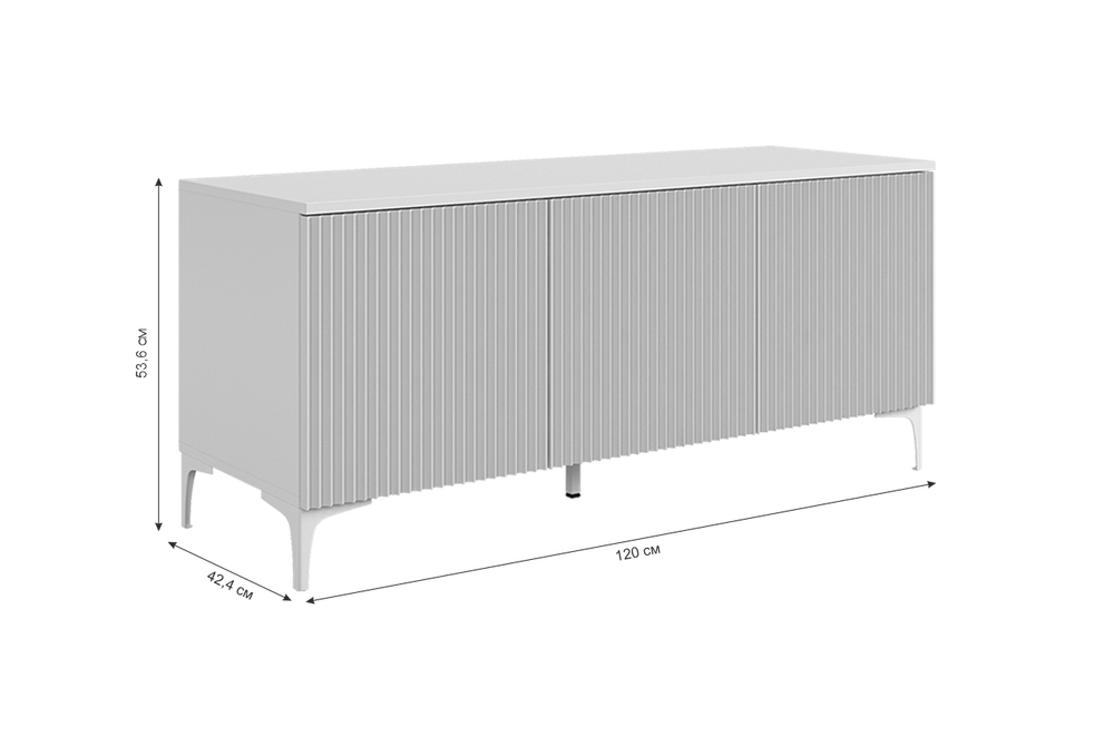 Тумба "Зефир" 115.01, (Белое дерево/Белый (эмаль) 1200*424*536