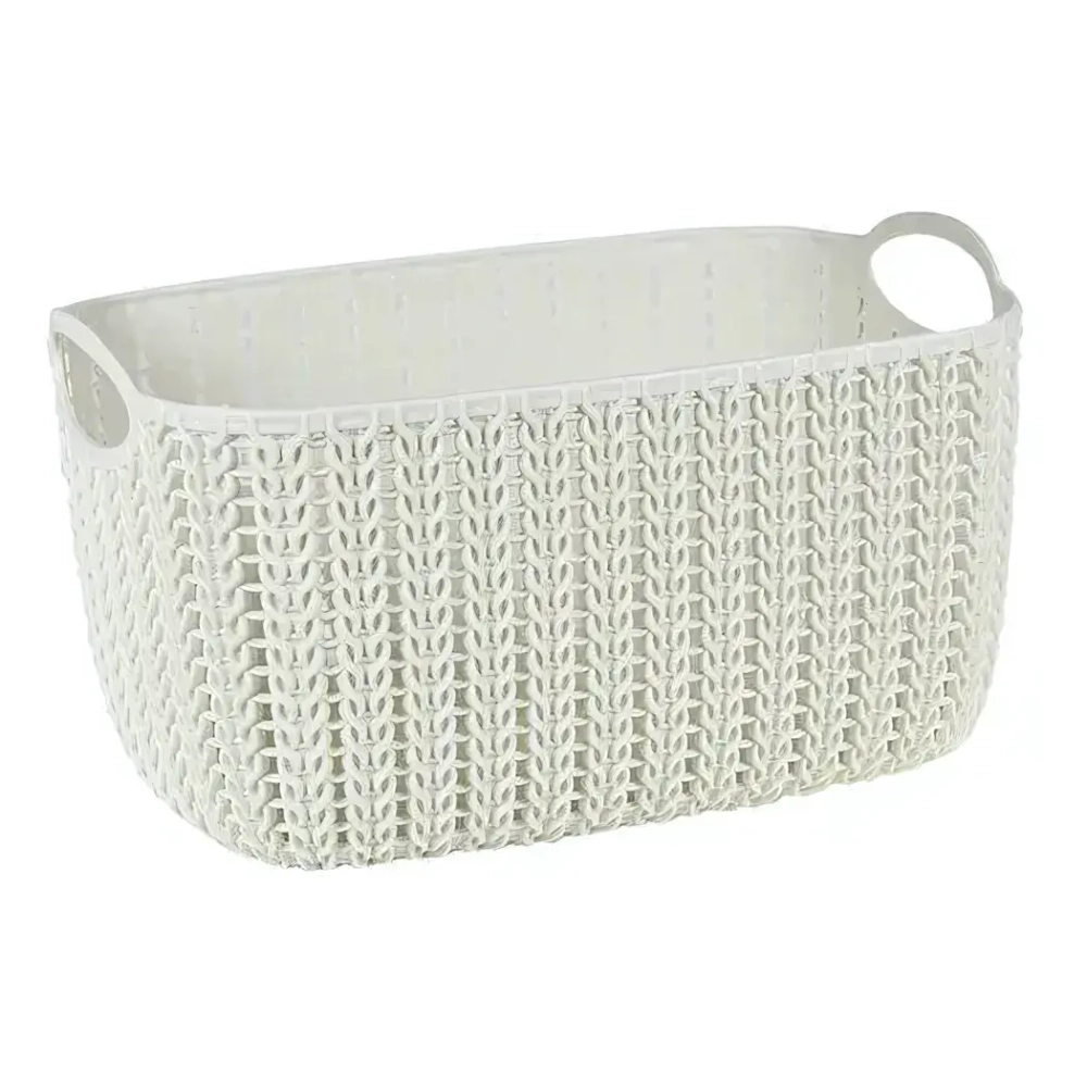 Корзинка ВЯЗАНИЕ 7л белый ротанг 0,17,19х0,29м