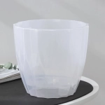 Горшок для цветов пластиковый 4,5л d-20см «Флюте» со вставкой прозрачный