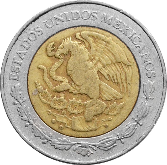 1 новый песо 1992-1995 Мексика VF-XF