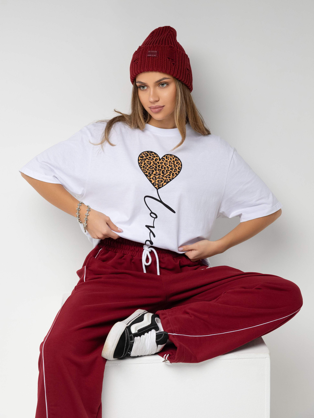 Футболка оверсайз с принтом длинная17