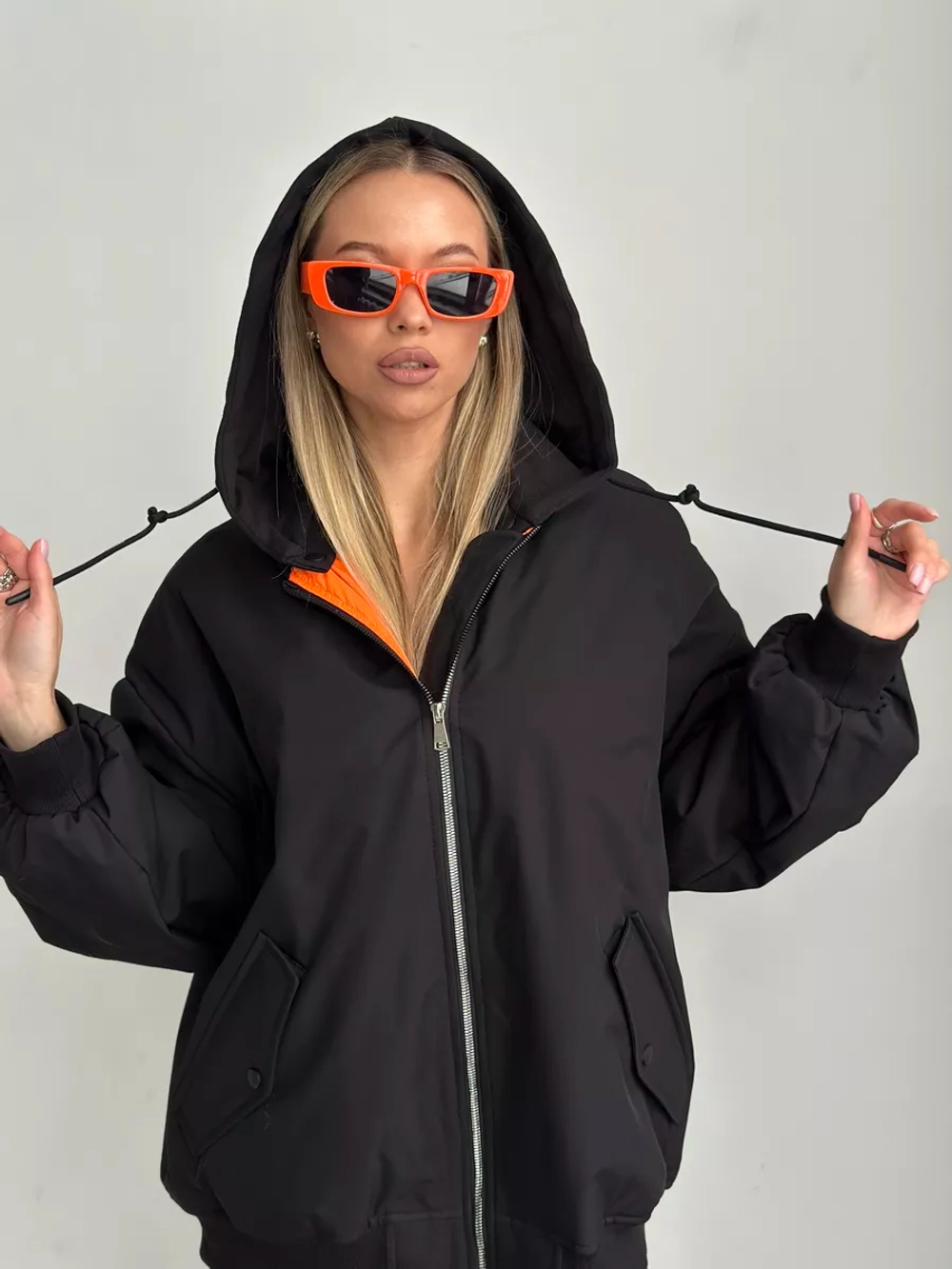 Бомбер оверсайз утепленный осень