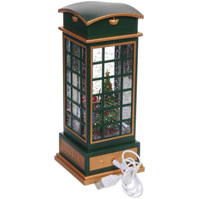 Сувенир с подсветкой «Новогодний снегопад» 10,4*10,4*24,8 см (работает от 3*АА и USB+музыка, подсветка)