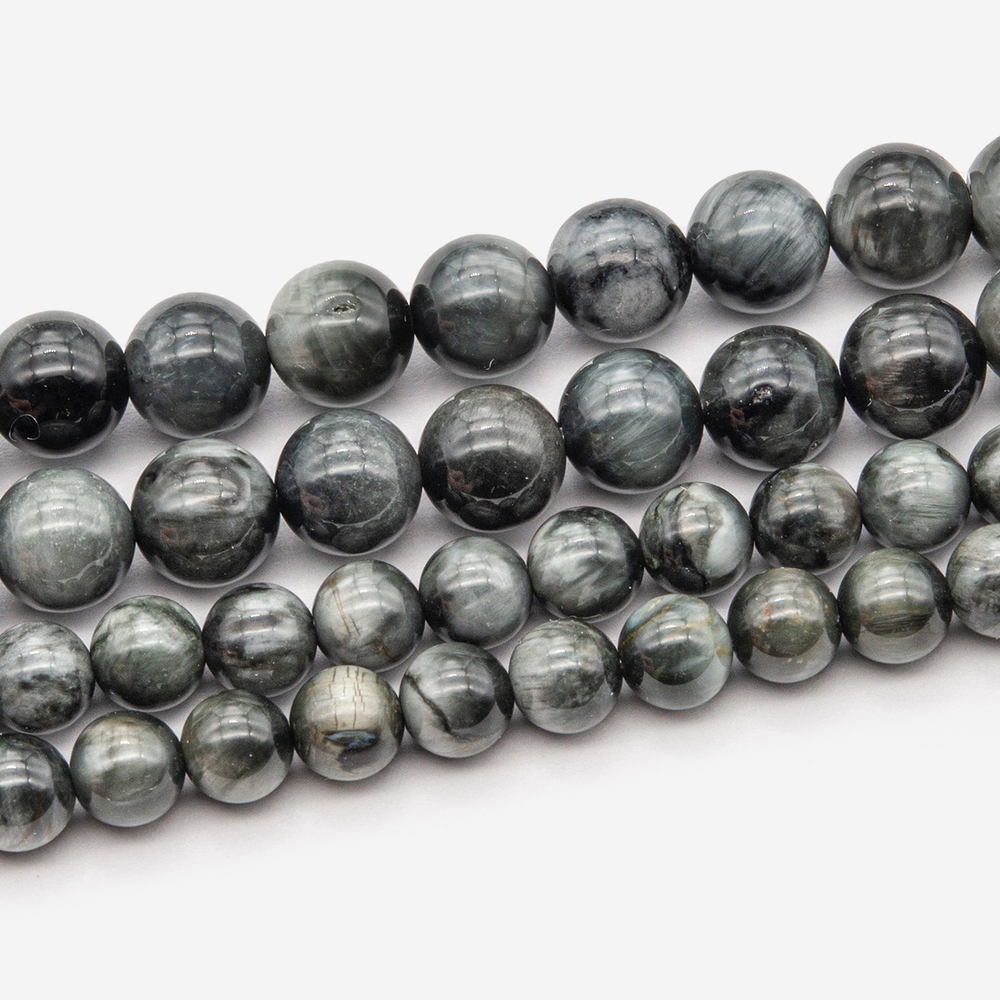 ш4-87 Соколиный глаз, шар 4мм, нить 16см